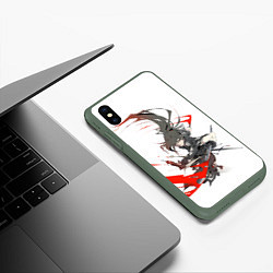 Чехол iPhone XS Max матовый ХЯККИМАРУ И ДЕМОНЫ ДОРОРО, цвет: 3D-темно-зеленый — фото 2