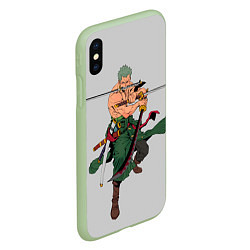 Чехол iPhone XS Max матовый Арт Ророноа Зоро, One Piece, цвет: 3D-салатовый — фото 2