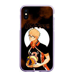 Чехол iPhone XS Max матовый Кей Цукишима Haikyuu!!, цвет: 3D-светло-сиреневый