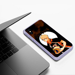 Чехол iPhone XS Max матовый Кей Цукишима Haikyuu!!, цвет: 3D-светло-сиреневый — фото 2