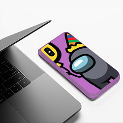 Чехол iPhone XS Max матовый AMONG US, цвет: 3D-фиолетовый — фото 2