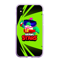 Чехол iPhone XS Max матовый Базз Buzz Brawl Stars, цвет: 3D-сиреневый