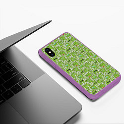 Чехол iPhone XS Max матовый КоронаВирус, цвет: 3D-фиолетовый — фото 2