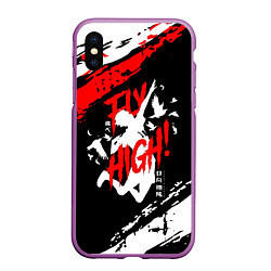 Чехол iPhone XS Max матовый FLY HIGH! Haikyu!!, цвет: 3D-фиолетовый