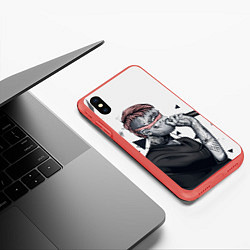 Чехол iPhone XS Max матовый Blind Lil Peep, цвет: 3D-красный — фото 2