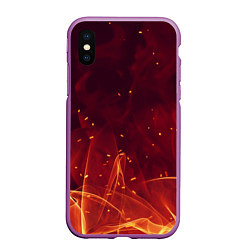 Чехол iPhone XS Max матовый ПЛАМЯ 3D, цвет: 3D-фиолетовый