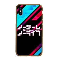 Чехол iPhone XS Max матовый NO GAME NO LIFE LOGO, цвет: 3D-коричневый