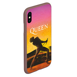 Чехол iPhone XS Max матовый Queen Freddie Mercury Z, цвет: 3D-коричневый — фото 2