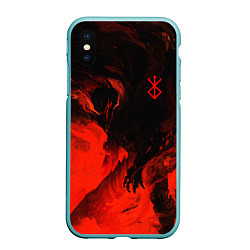 Чехол iPhone XS Max матовый БЕРСЕРК красками, цвет: 3D-мятный