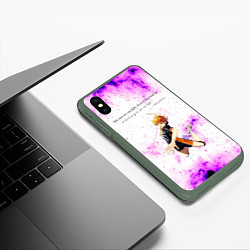 Чехол iPhone XS Max матовый Мотивирующая фраза Шоё Хината, цвет: 3D-темно-зеленый — фото 2