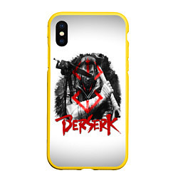 Чехол iPhone XS Max матовый Берсерк - Berserk, цвет: 3D-желтый