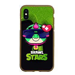 Чехол iPhone XS Max матовый Базз Buzz Brawl Stars, цвет: 3D-коричневый