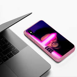 Чехол iPhone XS Max матовый The Weeknd - Blinding Lights, цвет: 3D-малиновый — фото 2