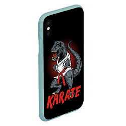 Чехол iPhone XS Max матовый KARATE T-REX, цвет: 3D-мятный — фото 2