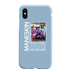 Чехол iPhone XS Max матовый Maneskin RocknRoll, цвет: 3D-голубой