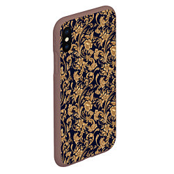 Чехол iPhone XS Max матовый Versace классические узоры, цвет: 3D-коричневый — фото 2