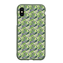 Чехол iPhone XS Max матовый Большой Теннис, цвет: 3D-темно-зеленый