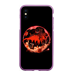 Чехол iPhone XS Max матовый Мир Пустого рыцаря, цвет: 3D-фиолетовый