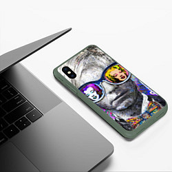 Чехол iPhone XS Max матовый Andy Warhol Энди Уорхол, цвет: 3D-темно-зеленый — фото 2