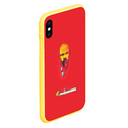 Чехол iPhone XS Max матовый Энди Уорхол - Красный Ленин, цвет: 3D-желтый — фото 2