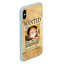 Чехол iPhone XS Max матовый Манки Д Луффи в розыске One Piece, цвет: 3D-голубой — фото 2