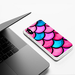 Чехол iPhone XS Max матовый Морская Чешуя!, цвет: 3D-белый — фото 2