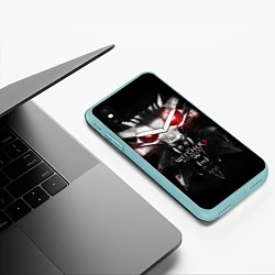Чехол iPhone XS Max матовый THE WITCHER LOGO, цвет: 3D-мятный — фото 2