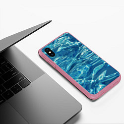 Чехол iPhone XS Max матовый Чистая вода, цвет: 3D-малиновый — фото 2