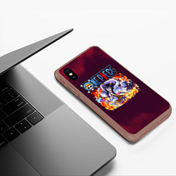 Чехол iPhone XS Max матовый Цезарь Клаун One Piece, цвет: 3D-коричневый — фото 2