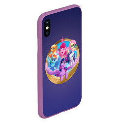 Чехол iPhone XS Max матовый Pony team, цвет: 3D-фиолетовый — фото 2