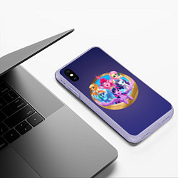 Чехол iPhone XS Max матовый Pony team, цвет: 3D-светло-сиреневый — фото 2