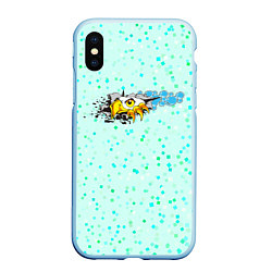 Чехол iPhone XS Max матовый Орел, цвет: 3D-голубой