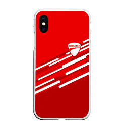 Чехол iPhone XS Max матовый DUCATI ДУКАТИ, цвет: 3D-белый