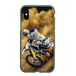 Чехол iPhone XS Max матовый HUSQVARNA ХУСКВАРНА SPORT, цвет: 3D-темно-зеленый