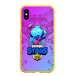 Чехол iPhone XS Max матовый BRAWL STARS SQUEAK: СКВИК, цвет: 3D-желтый