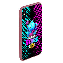 Чехол iPhone XS Max матовый BRAWL STARS SQUEAK: СКВИК, цвет: 3D-малиновый — фото 2