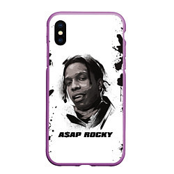 Чехол iPhone XS Max матовый АСАП ASAP ROCKY Z, цвет: 3D-фиолетовый