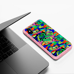 Чехол iPhone XS Max матовый Абстрактный милитари, цвет: 3D-баблгам — фото 2