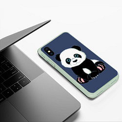 Чехол iPhone XS Max матовый Милая Панда Sweet Panda, цвет: 3D-салатовый — фото 2