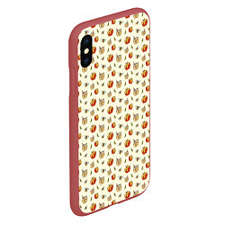 Чехол iPhone XS Max матовый Яблоки и мёд, цвет: 3D-красный — фото 2