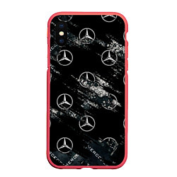 Чехол iPhone XS Max матовый MERCEDES, цвет: 3D-красный