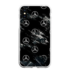 Чехол iPhone XS Max матовый MERCEDES, цвет: 3D-белый