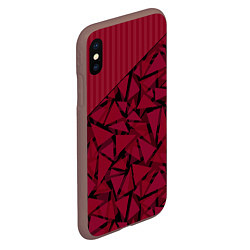 Чехол iPhone XS Max матовый Красный комбинированный узор, цвет: 3D-коричневый — фото 2