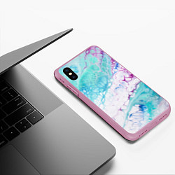 Чехол iPhone XS Max матовый Цветная морская пена, цвет: 3D-розовый — фото 2