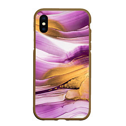 Чехол iPhone XS Max матовый Наслоение красок, цвет: 3D-коричневый