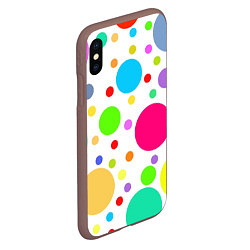 Чехол iPhone XS Max матовый Polka dot, цвет: 3D-коричневый — фото 2