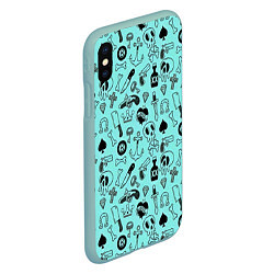 Чехол iPhone XS Max матовый SkullS, цвет: 3D-мятный — фото 2