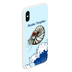 Чехол iPhone XS Max матовый Nautilus Pompilius океан, цвет: 3D-белый — фото 2