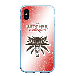 Чехол iPhone XS Max матовый The Witcher Monster Slayer - Noise, цвет: 3D-голубой