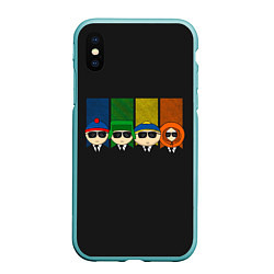 Чехол iPhone XS Max матовый South park FBI, цвет: 3D-мятный